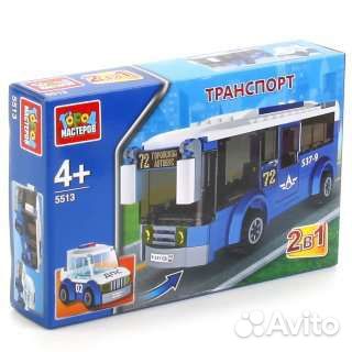 Конструктор 2 в 1: Автобус + полицейская машина