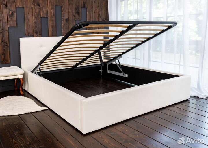 Кровать с подъемным механизмом 160х200 белая Роза