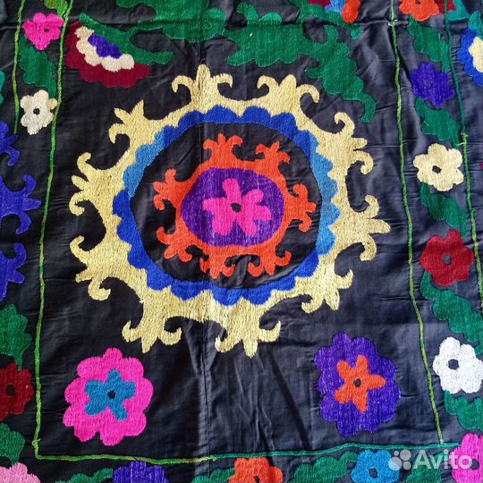 Узбекское винтажное Сюзане. Панно, покрывало. 029