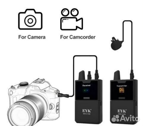 Беспроводной микрофон EYK EW-C102 выход наушники