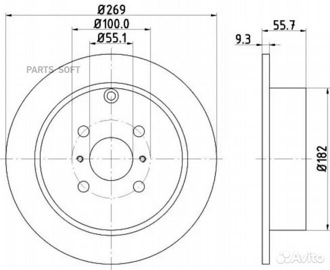 Nisshinbo ND1081K Диск тормозной задний 269x9,3 4