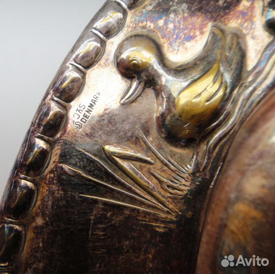 Тарелочка, глубокое по серебрение. Европа 60-гг