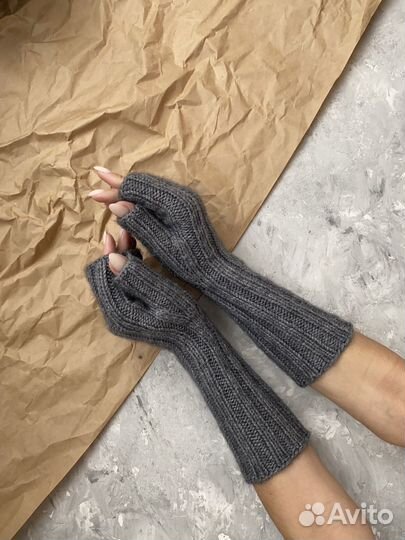 Митенки вязаные ручная работа