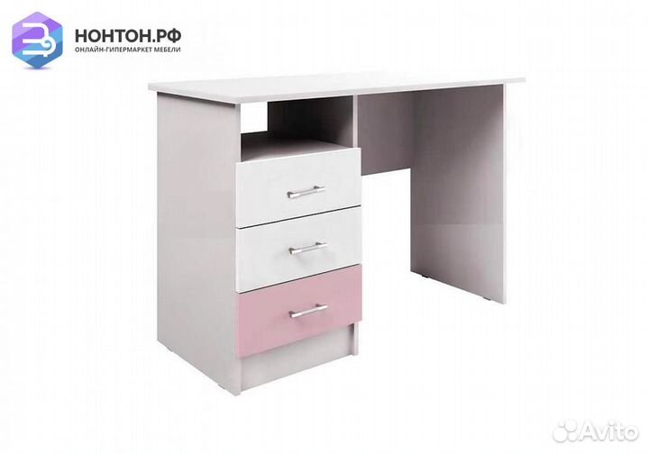 Стол письменный Вега fashion белый / розовый
