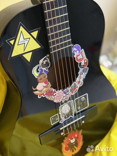 Черная классическая гитара 7/8 prado