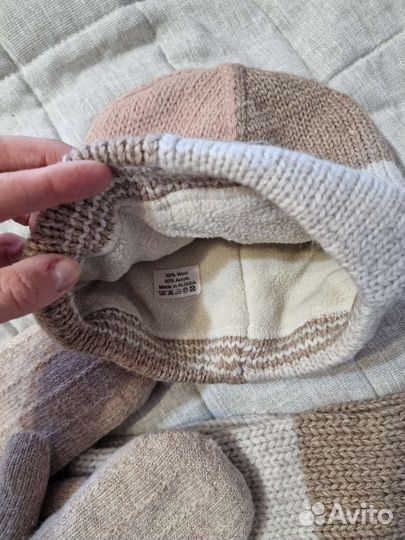 Комплект шапка снуд варежки зима