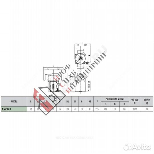 Насос A 56/180 T PN10 3x400В/50Гц DAB 505805601