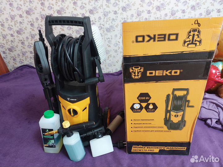 Мойка высокого давления deko dkcw170 PRO + пенник