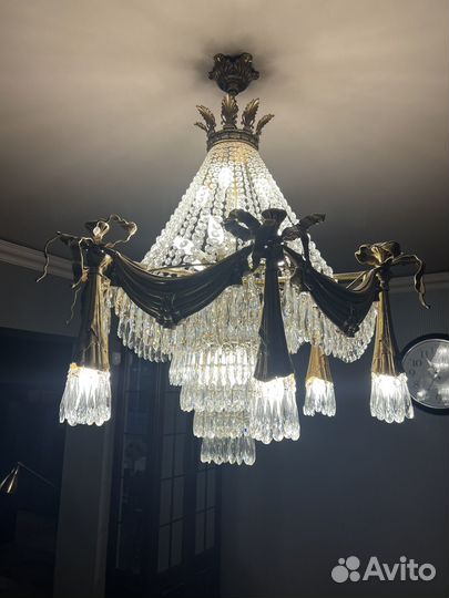 Люстра бронза хрусталь