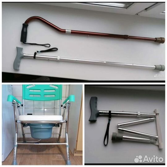 Кресло-туалет WC XXL Поручень трость