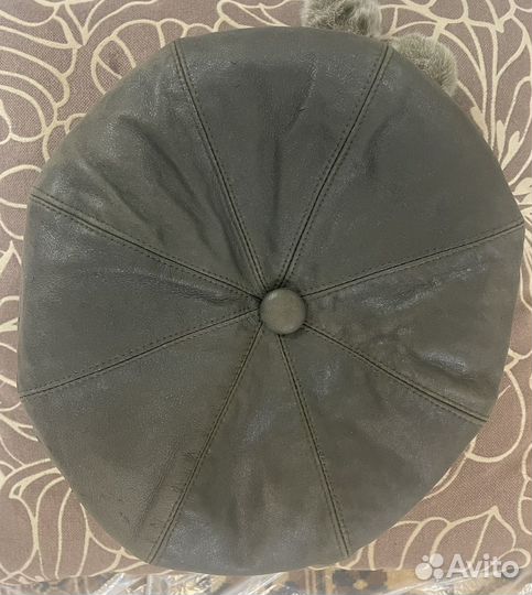 Берет женский зимний кожаный