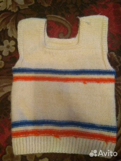Ручная вязаная жилетка 86-98