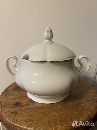 Фарфоровая супница, богемия, винтаж