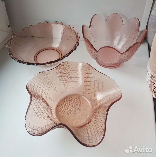 Ваза салатник СССР стекло карамельное