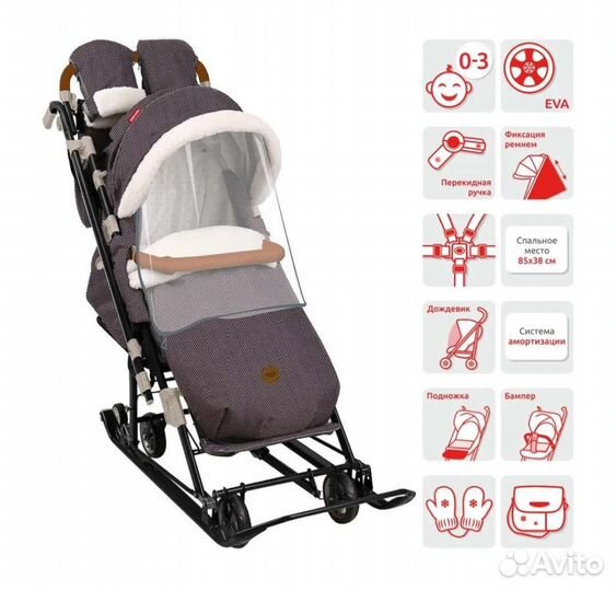 Санки коляска nika kids