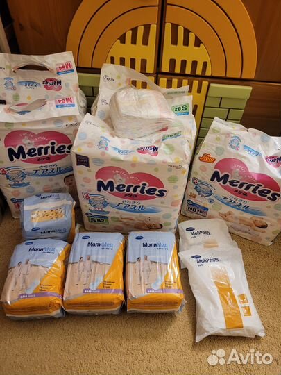 Подгузники Merries, штанишки для прокладок
