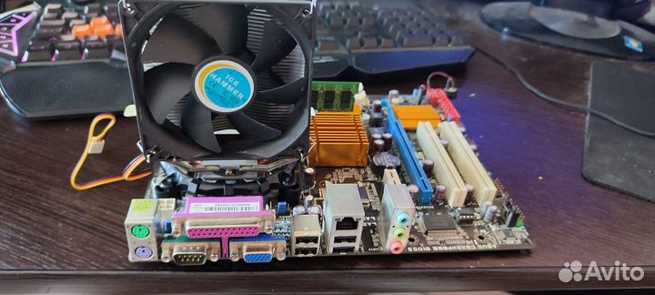 Asus p5qpl-am+3 Гб оп+Intel core 2 quad q6600