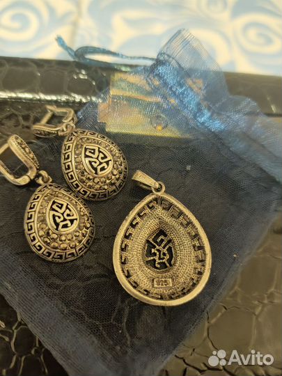 Комплект серебро с чернением 925