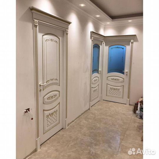 Межкомнатная дверь Версаль-2 Дуб жемчужный со стеклом