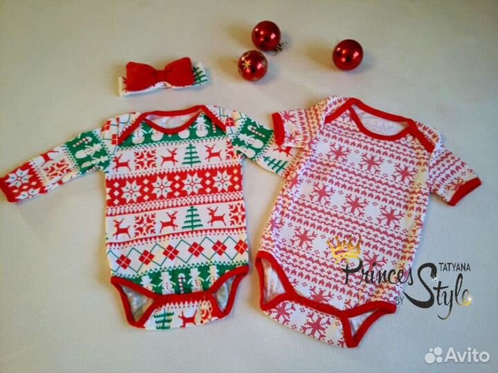 Боди для девочки новогоднее
