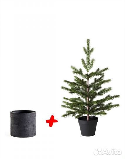 Ёлка Vinterfint ikea+Кашпо hm home, Панно 