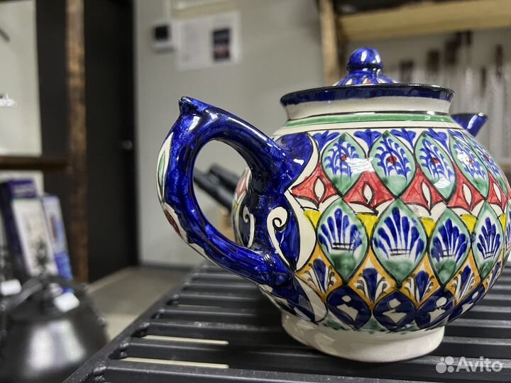 Чайник синий Риштан 1 литра