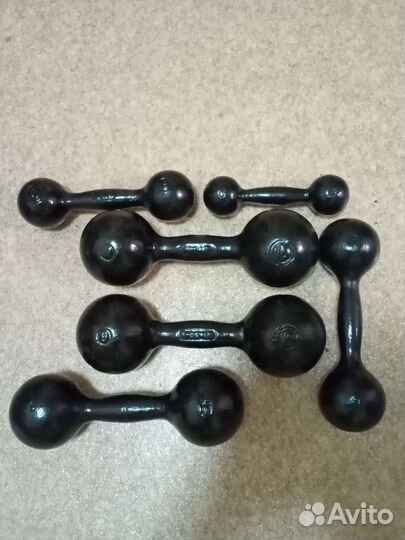 Гантели по 4 кг; 5 кг; 6 кг; 8кг;10кг, 12 кг;16 кг