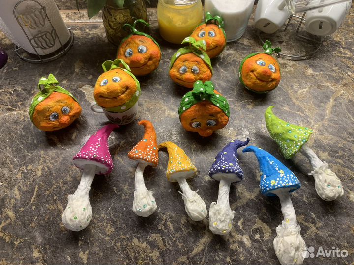 Ватные елочные игрушки ручная работа