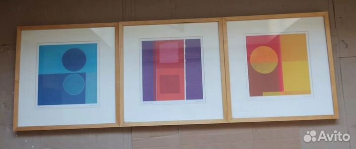 Три постера икея в рамах. 47.5*47.5см, IKEA, рибб