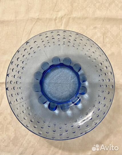 Кобальтовое стекло (фруктовница, конфетница, ваза)