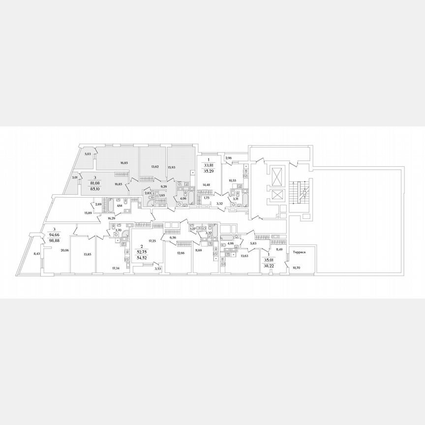 3-к. квартира, 85,1 м², 17/17 эт.