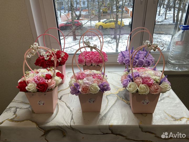 Букет из мыльных роз