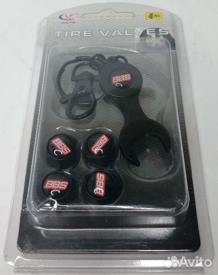 Колпачки на ниппеля - BBS (с ключом/черный) (Серый