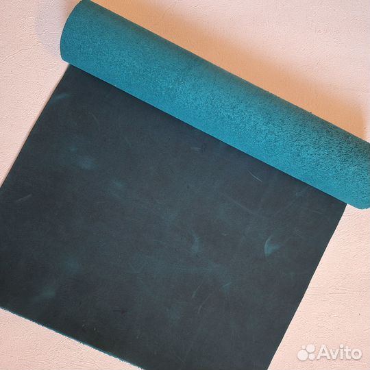 Натуральная кожа крейзи хорс бирюзовый остаток