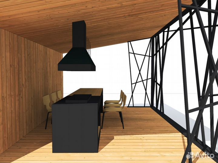 Мангальная зона под крышей