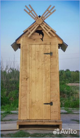 Дачный туалет деревянный прямоугольник пщч 670