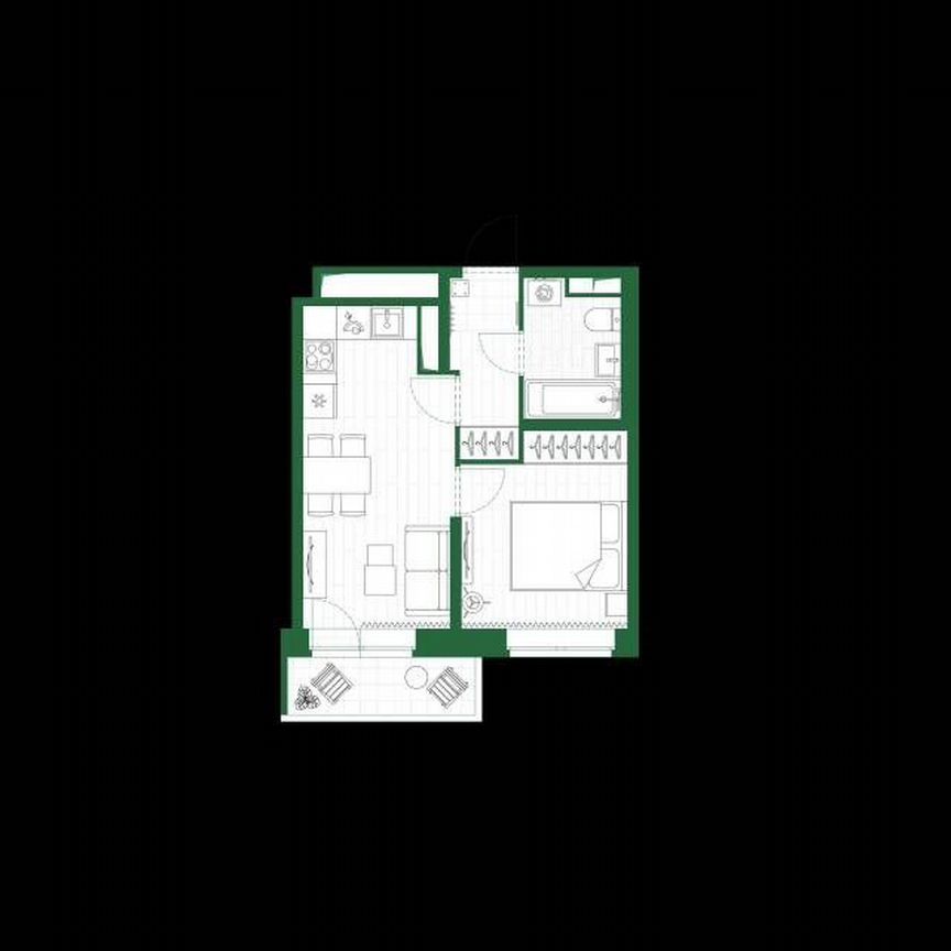 1-к. квартира, 33,9 м², 11/17 эт.