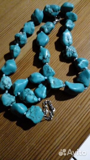 Бусы из натурального камня малахит