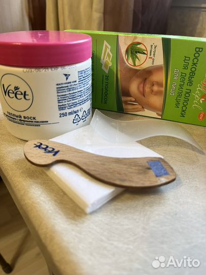 Воск veet и полоски для депеляции
