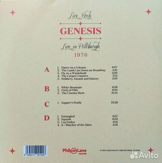 Виниловая пластинка genesis - live IN pittsburgh 1976 (LP)