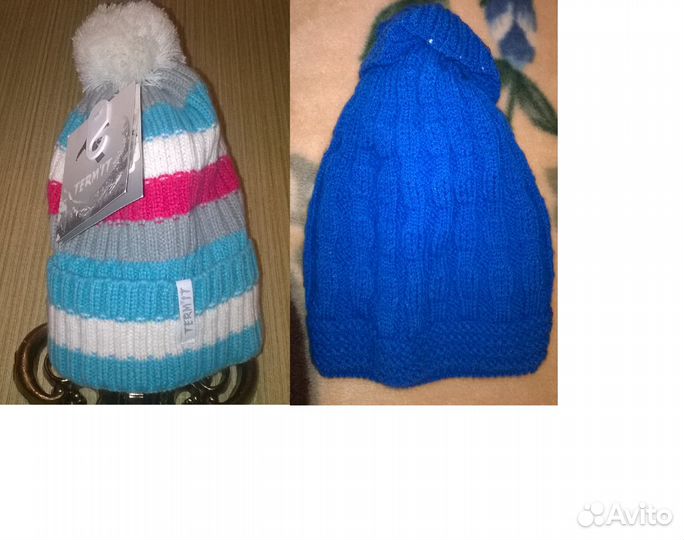 Шапки. Спортивная Термит. Синяя шерсть 2хсл. Новые