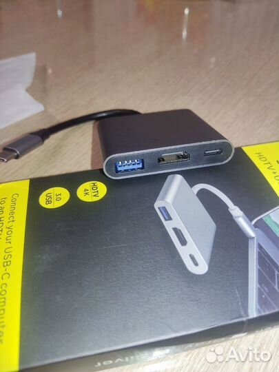 Usb хаб type c на hdmi, usb3.0, usb type c