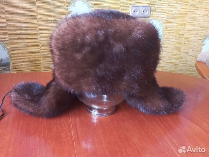 Норковая шапка мужская ушанка размер 60