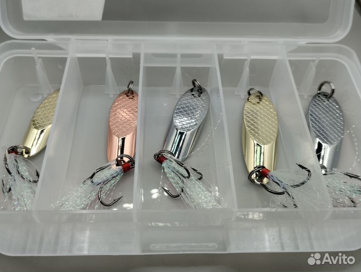 Набор блесен Кастмастер 5шт (реплика) + коробка