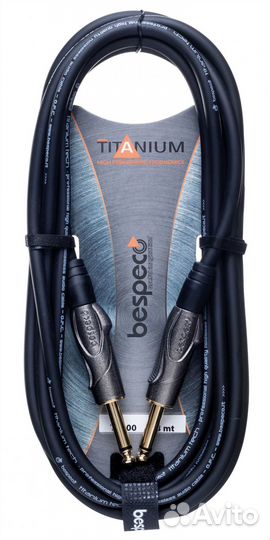 Кабель гитарный Bespeco TT300 3 m (прямой/прямой)