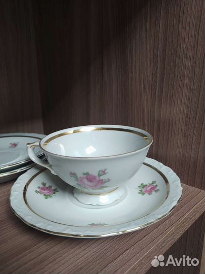 Чайные пары ГДР Kahla, 6 персон