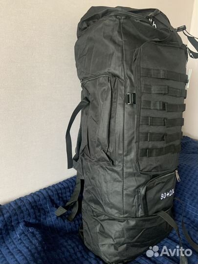 Туристический рюкзак чёрный новый 100-120 л