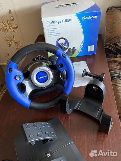 Игровой руль с педалями defebder cchallenge turbo