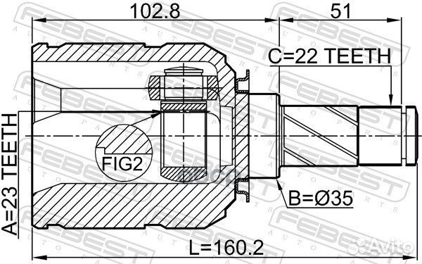 ШРУС внутренний 23X35X22 opel astra H 05- 1811Z