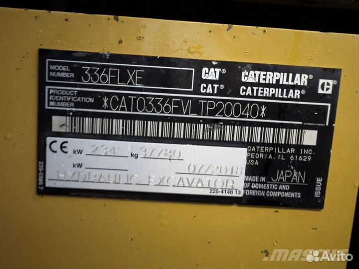 Гусеничный экскаватор CAT 336D L, 2018